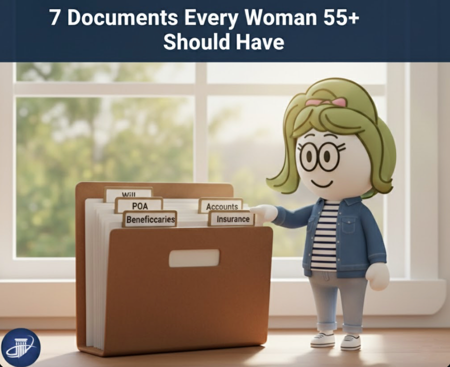 Pinterest pin: Five essential financial documents every woman over 55 should have organized and accessible