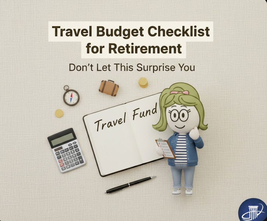 Pinterest pin: Retirement travel budgeting guide covering real costs beyond airfare and hotels