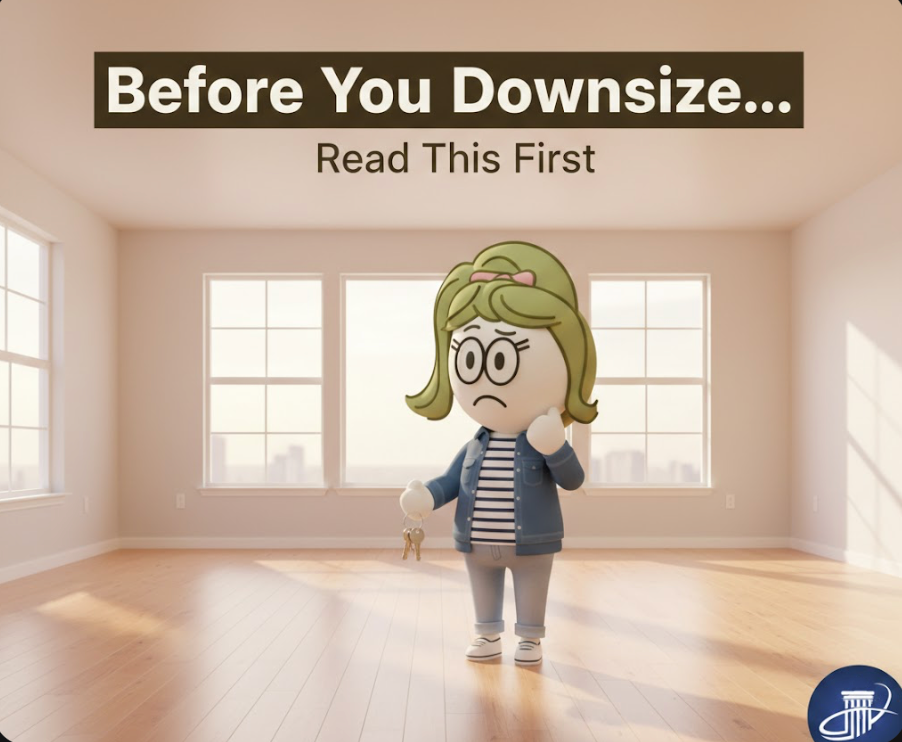 Pinterest pin: How to downsize without regret by weighing financial savings against emotional readiness