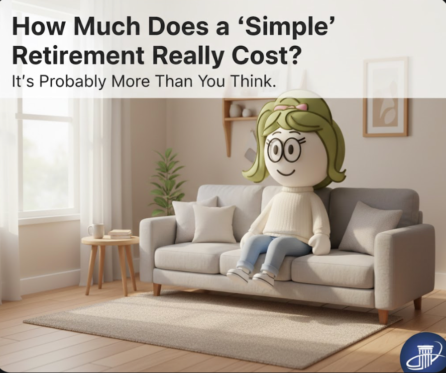 Pinterest pin: What a simple retirement lifestyle really costs with monthly estimates for housing, healthcare, and living