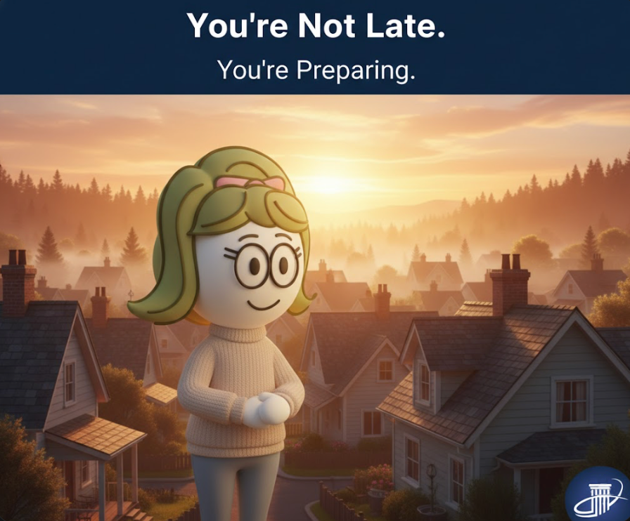 Pinterest pin: Encouragement for women who feel behind on retirement showing it is never too late to start planning