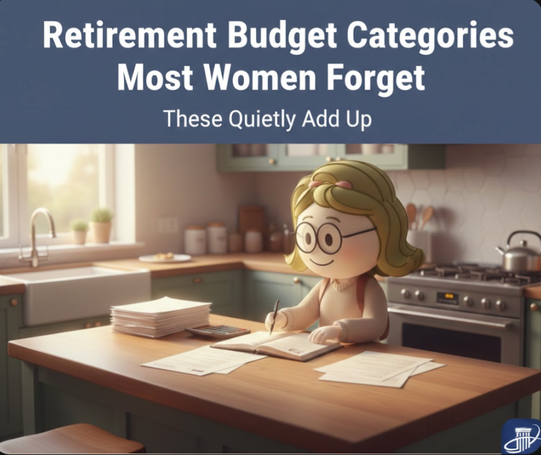 Pinterest pin: Hidden retirement budget categories women forget including home maintenance, healthcare, and travel costs