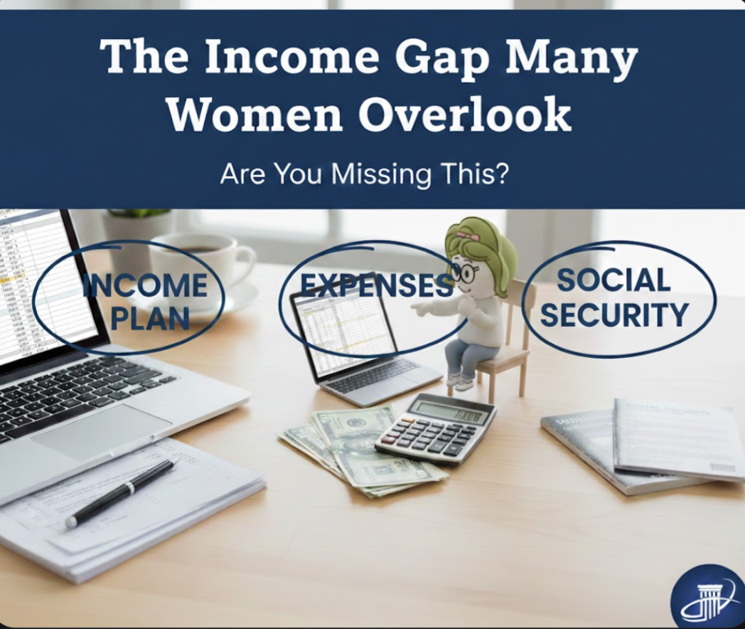 Pinterest pin: Building retirement income confidence with tips on closing the income gap for women over 55